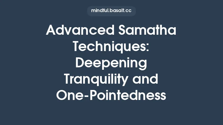 Advanced Samatha Techniques: Deepening Tranquility and One-Pointedness Thumbnail