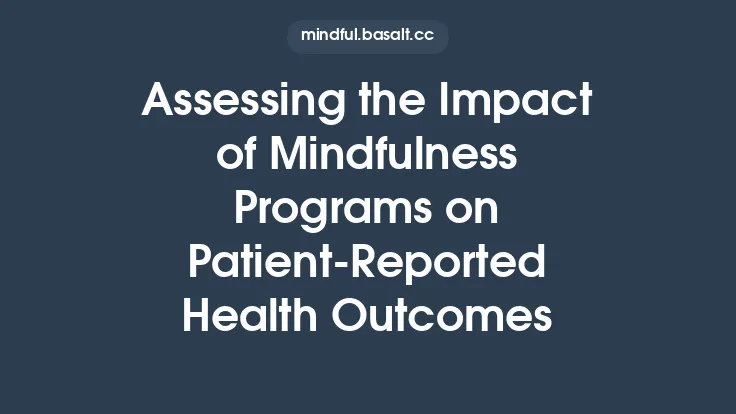 Assessing the Impact of Mindfulness Programs on Patient-Reported Health Outcomes Thumbnail