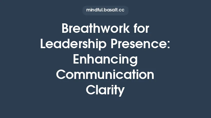 Breathwork for Leadership Presence: Enhancing Communication Clarity Thumbnail