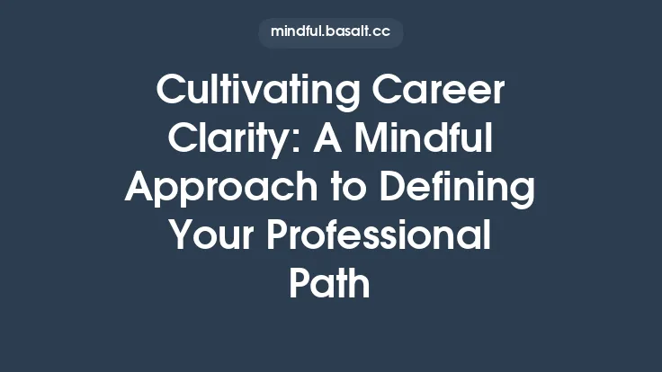 Cultivating Career Clarity: A Mindful Approach to Defining Your Professional Path Thumbnail