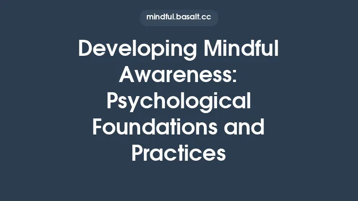 Developing Mindful Awareness: Psychological Foundations and Practices Thumbnail