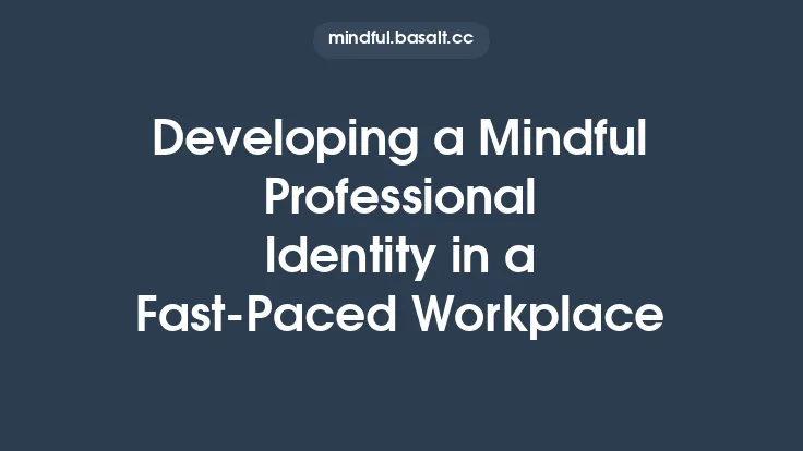 Developing a Mindful Professional Identity in a Fast-Paced Workplace Thumbnail