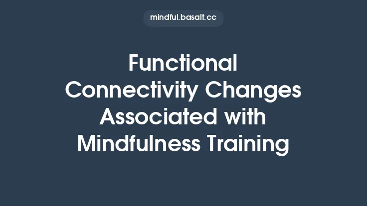Functional Connectivity Changes Associated with Mindfulness Training Thumbnail