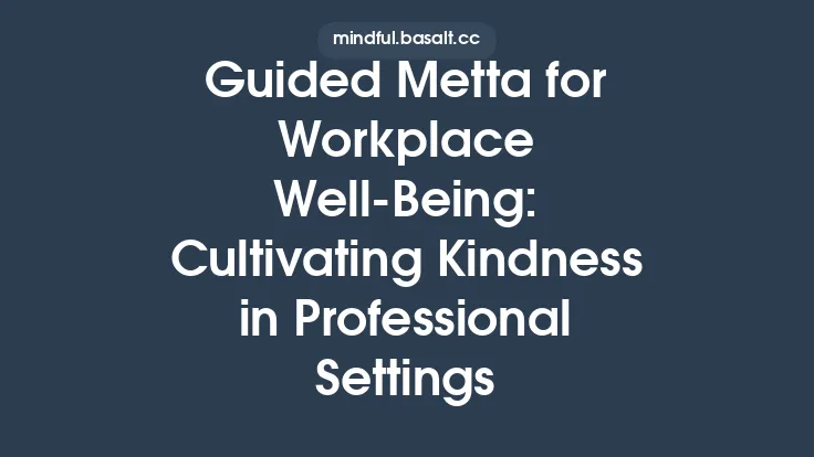 Guided Metta for Workplace Well‑Being: Cultivating Kindness in Professional Settings Thumbnail