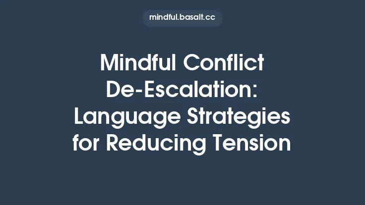 Mindful Conflict De‑Escalation: Language Strategies for Reducing Tension Thumbnail