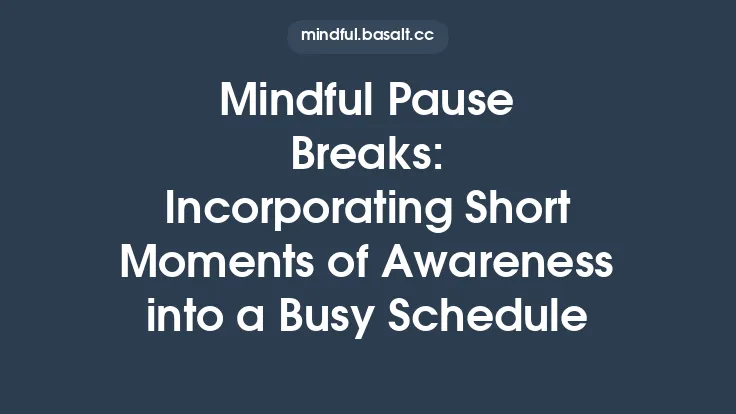 Mindful Pause Breaks: Incorporating Short Moments of Awareness into a Busy Schedule Thumbnail