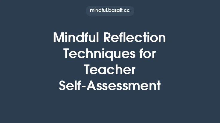 Mindful Reflection Techniques for Teacher Self‑Assessment Thumbnail