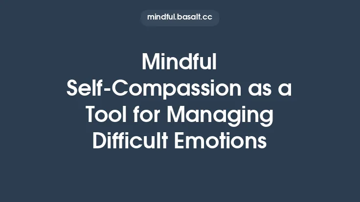 Mindful Self‑Compassion as a Tool for Managing Difficult Emotions Thumbnail