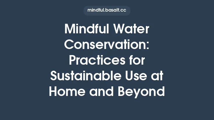 Mindful Water Conservation: Practices for Sustainable Use at Home and Beyond Thumbnail
