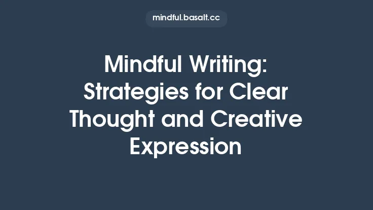 Mindful Writing: Strategies for Clear Thought and Creative Expression Thumbnail