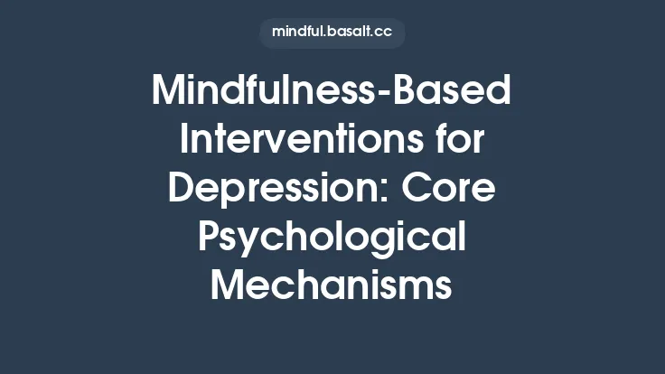 Mindfulness‑Based Interventions for Depression: Core Psychological Mechanisms Thumbnail