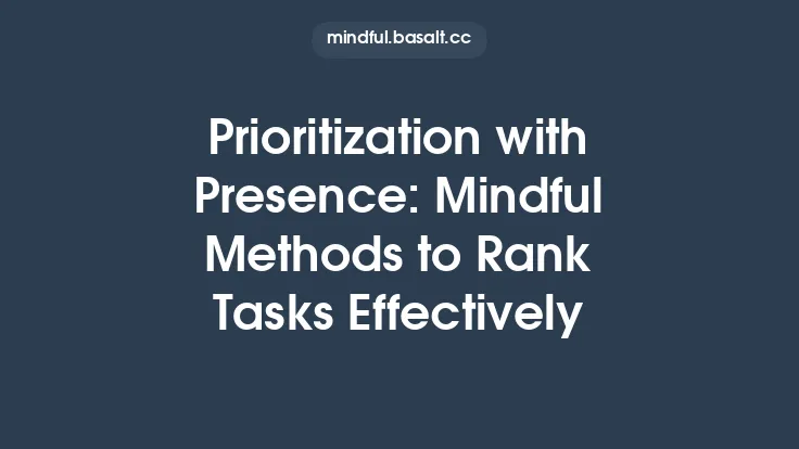 Prioritization with Presence: Mindful Methods to Rank Tasks Effectively Thumbnail