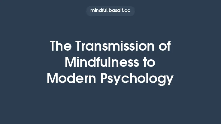 The Transmission of Mindfulness to Modern Psychology Thumbnail