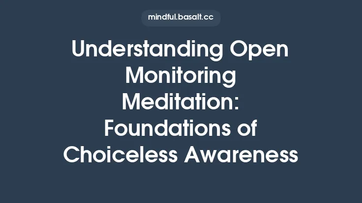Understanding Open Monitoring Meditation: Foundations of Choiceless Awareness Thumbnail