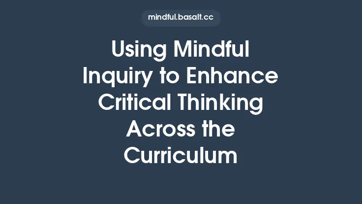 Using Mindful Inquiry to Enhance Critical Thinking Across the Curriculum Thumbnail